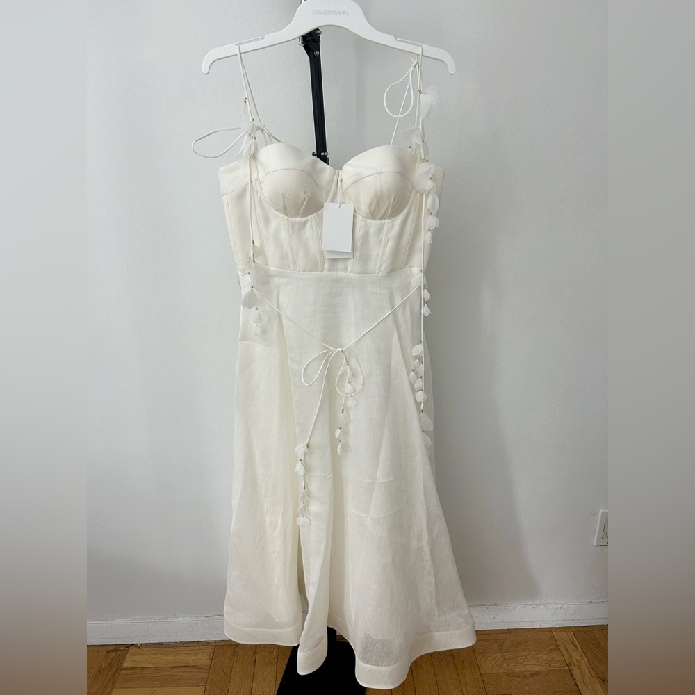 Zimmermann White Spaghetti-Strap A-Line Wedding Dress - Picture 2 of 16